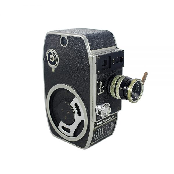 Koleksiyonerlerin gözdesi 1947 ve sonrası İsviçre yapımı Paillard Bolex L8 8mm film kamerası. Yvar 12.5mm F/2.8 Lens. Retrozade - Vintage Retro Antika