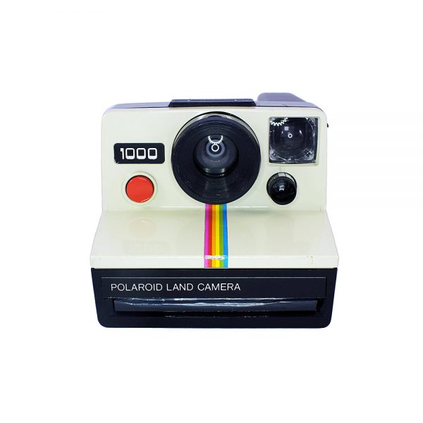 İkonik gökkuşağı modeli retro Polaroid 1000 şipşak fotoğraf makinesi. SX-70 integral film. Retrozade - Vintage Retro Antika