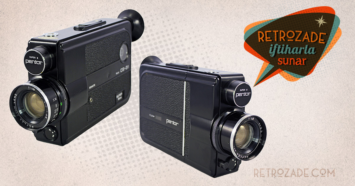 1970'ler üretimi Pentor Super 8 film kamerası. Super 8 8mm film ile çalışır. Pentaka'nın Hollanda için üretilen versiyonudur. Retrozade - Vintage Retro Antika