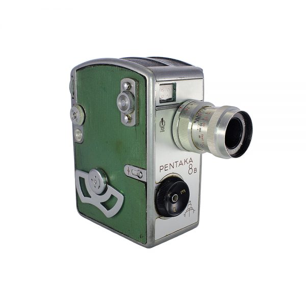 1958 - 1962 Almanya yapımı çok nadir bulunan vintage yeşil Pentaka 8B 8mm Film Kamerası. Zeiss Jena Biotar 1:2.8 12,5mm lens. Metal body 850gr.