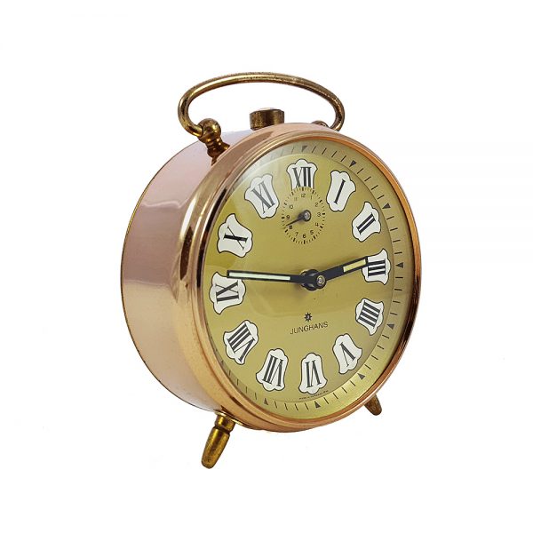 Retro çalar saat Bronz! Alman yapımı, canı isterse çalışan(!), bronz çerçeveli, romen rakamlı ve kurmalı çalar saat! Retrozade - Vintage • Retro • Antika