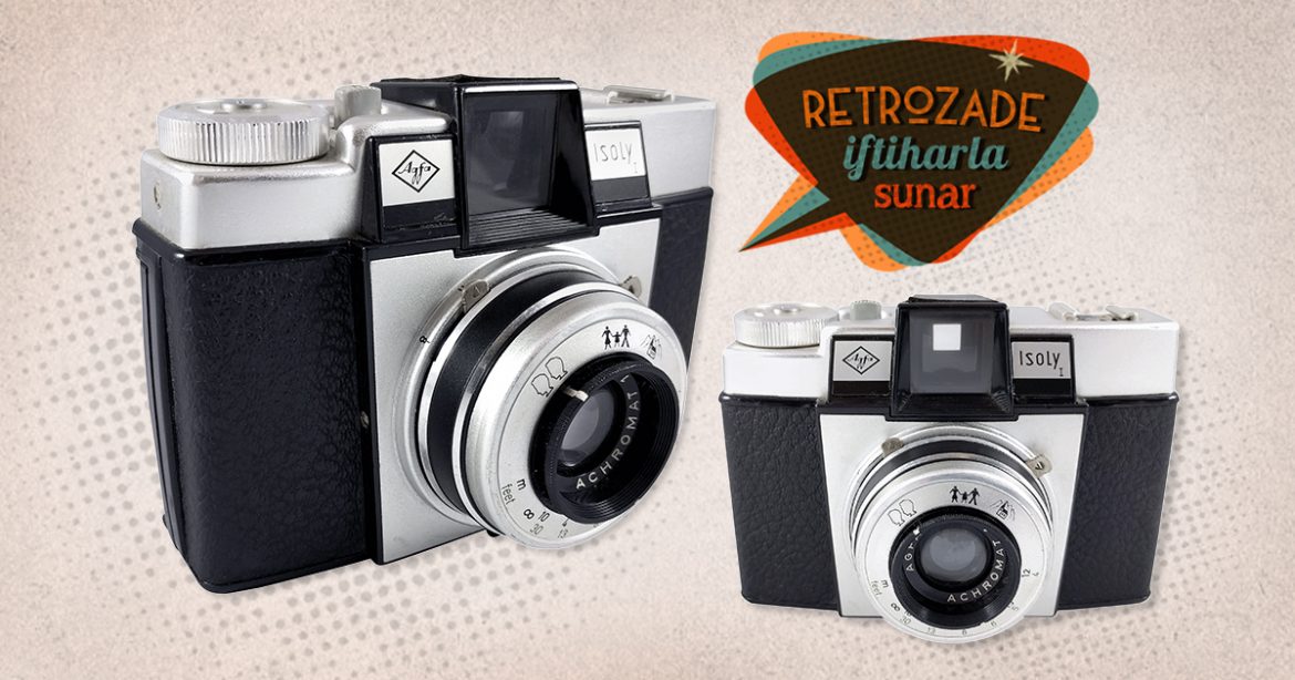 Agfa Isoly I fotoğraf makinesi 1960-71 arası Alman yapımı 4x4 orta format kamera, Agfa Achromat 1:8 lens ve orijinal deri çantasıyla! Retrozade • Vintage Retro Antika