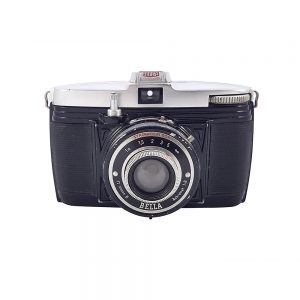 Bilora Bella 55 orta format fotoğraf makinesi, 4×6,127 roll film kullanır, orijinal deri çantasıyla! Retrozade - Vintage • Retro • Antika