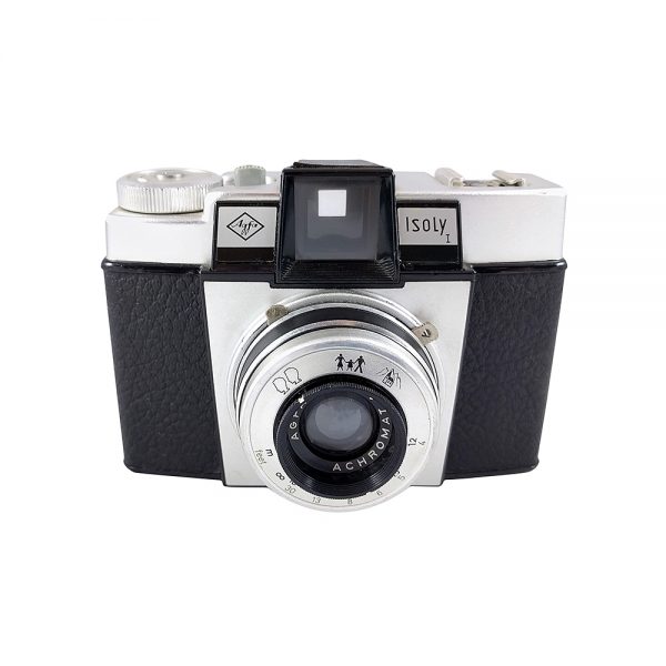 Agfa Isoly I fotoğraf makinesi 1960-71 arası Alman yapımı 4x4 orta format kamera, Agfa Achromat 1:8 lens ve orijinal deri çantasıyla! Retrozade • Vintage