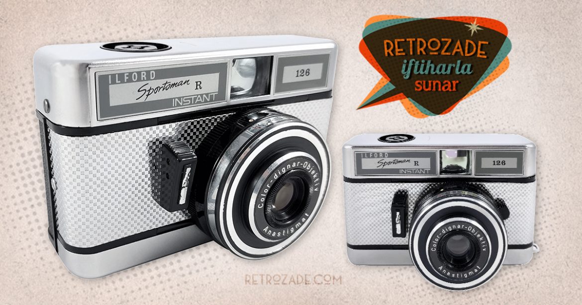 Ilford Sportsman R fotoğraf makinesi, 1960'larda Alman üretimi, damalı dizaynıyla mükemmel kondisyonda ve orijinal çantasıyla! Retrozade - Vintage • Retro • Antika